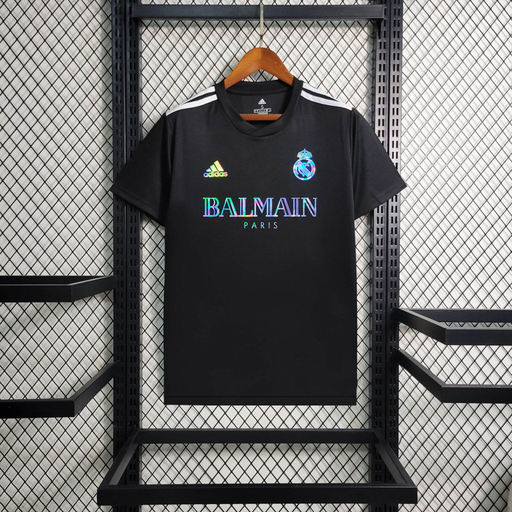 Real Madrid Maillot foot Balmain Noir 2023 2024